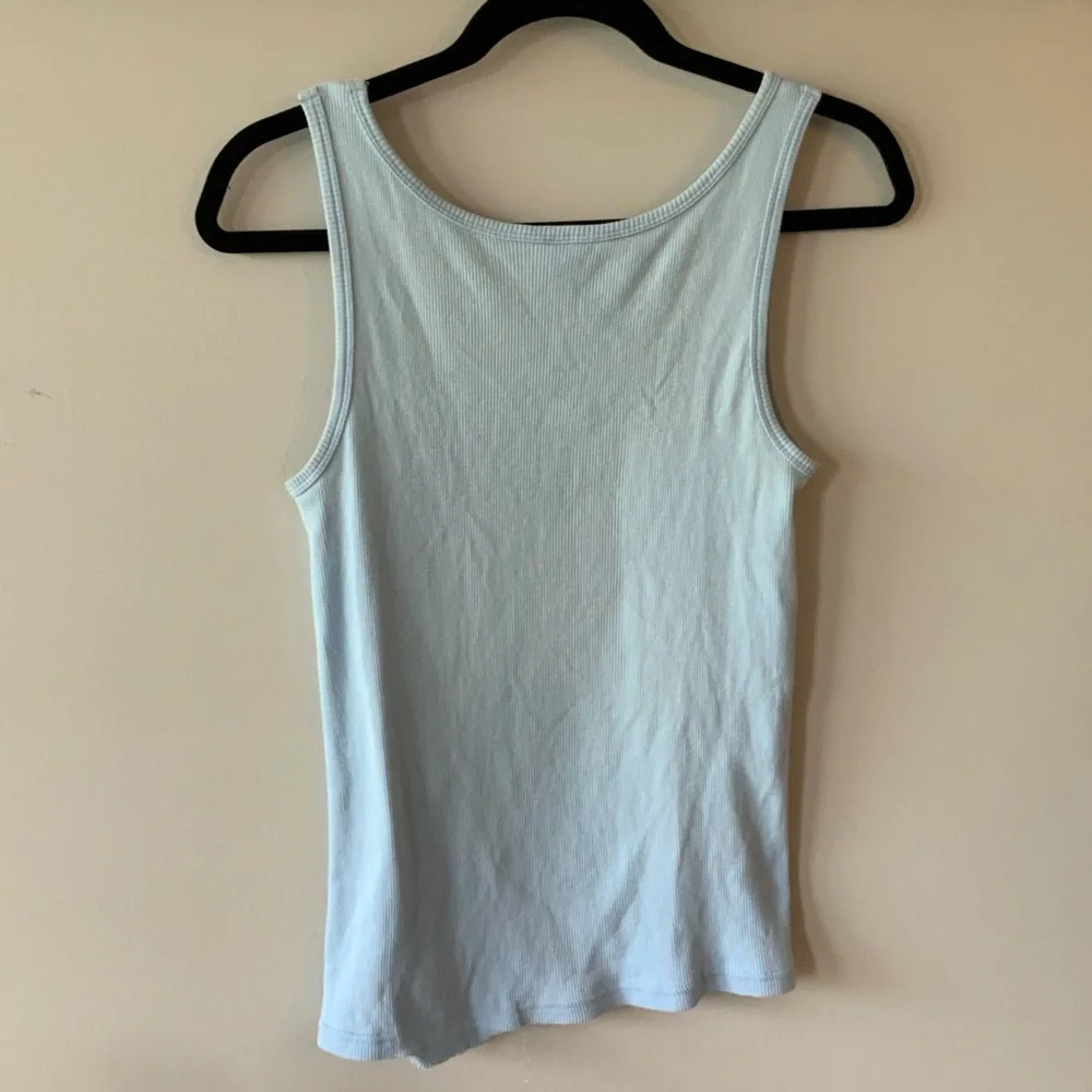 Light Blue Ribbed Tank Top - Picture 8 of 13